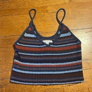 American Eagle Outfitters Striped Tank Top - Blue and Brown